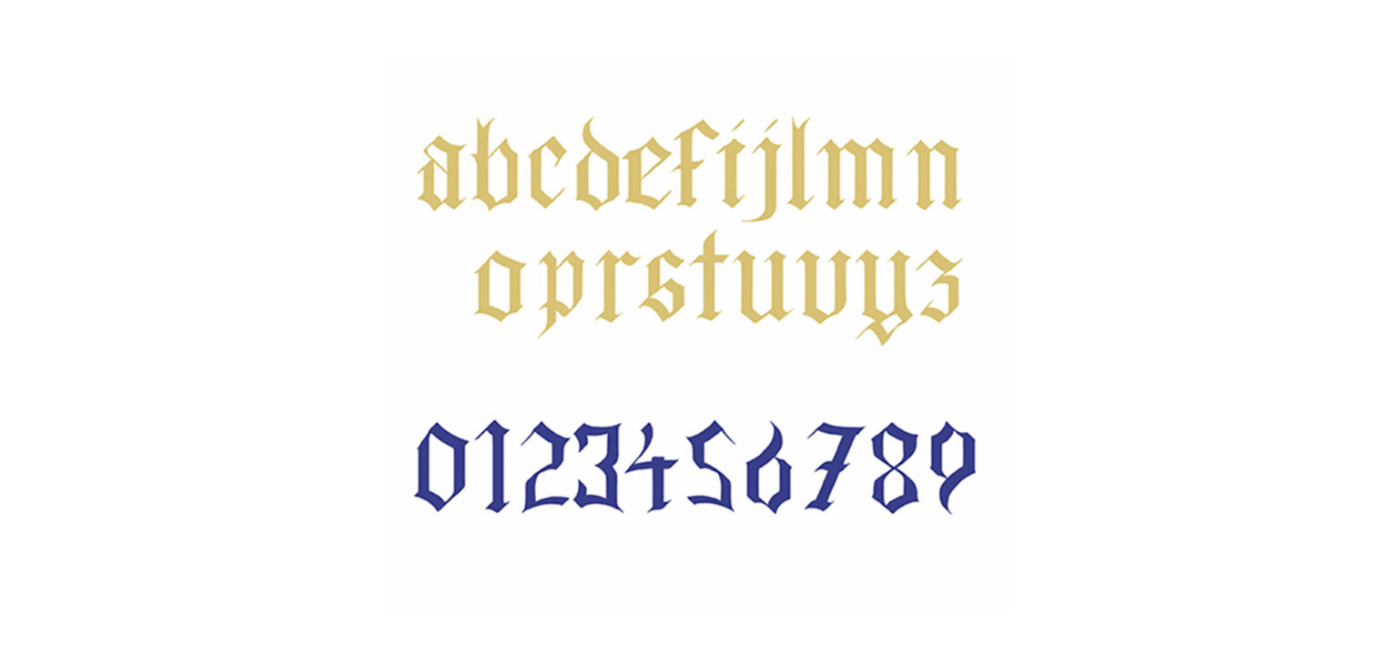 Desarrollo caligráfico basado en la caligrafía gótica de textura del siglo XV